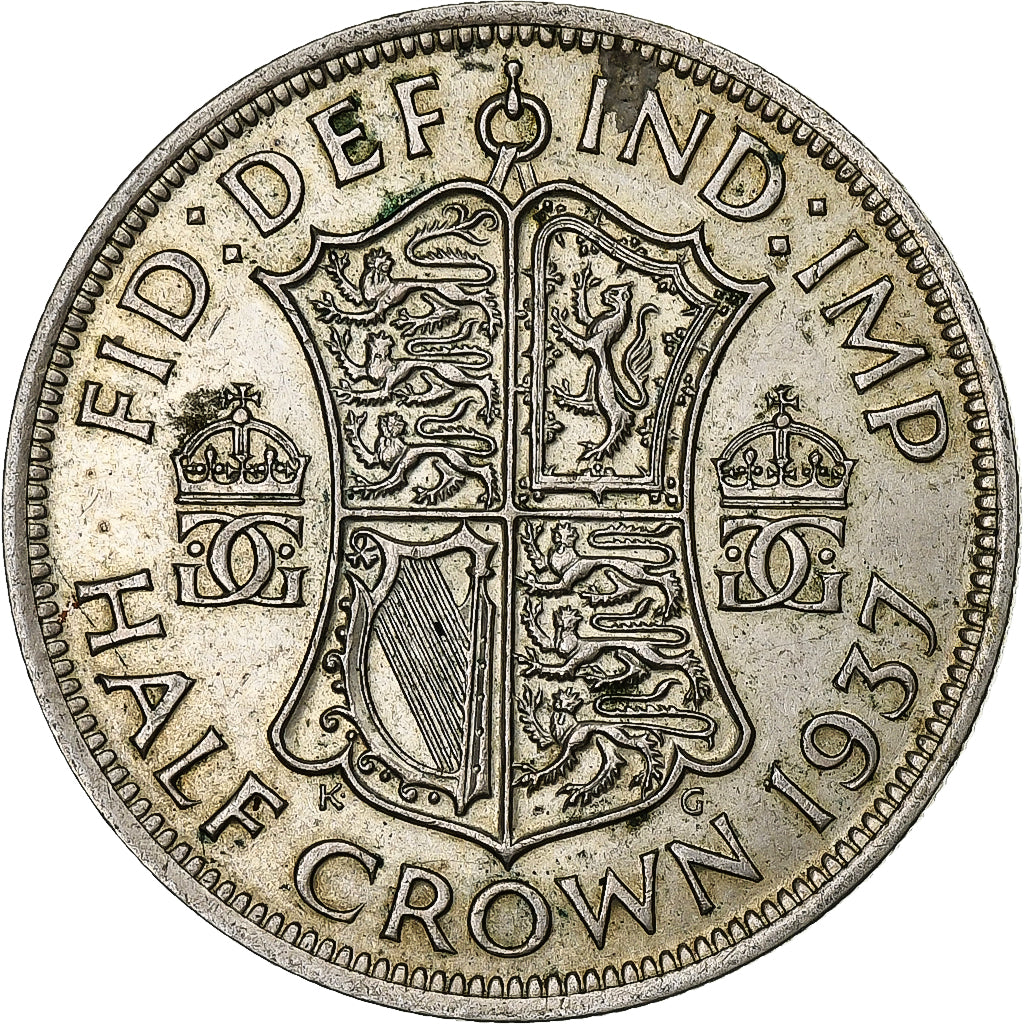Gran Bretagna, George VI, Half crown, 1937, London, Argento, BB+