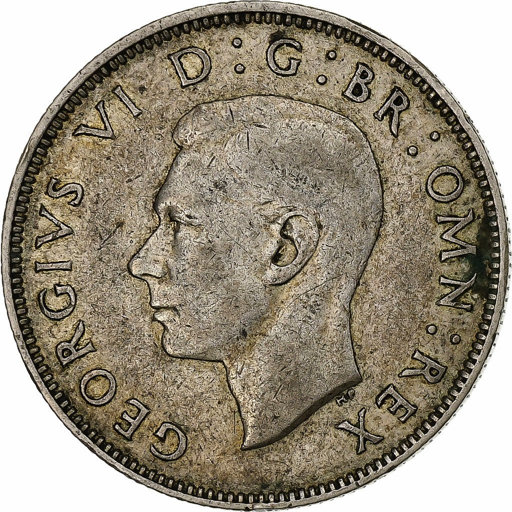 Grande-Bretagne, George VI, 2 Shillings, 1941, Londres, Argent, TB+