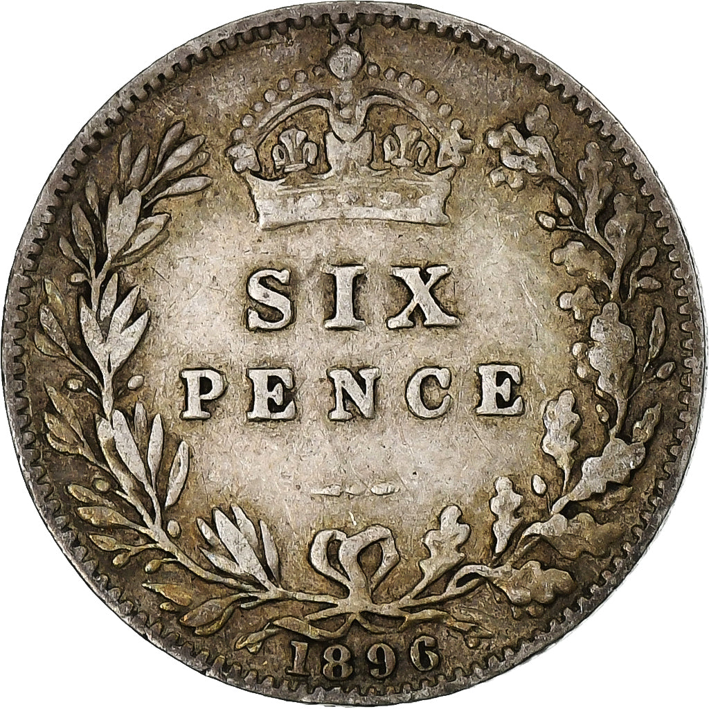Gran Bretagna, Victoria, 6 Pence, 1896, London, Argento, MB