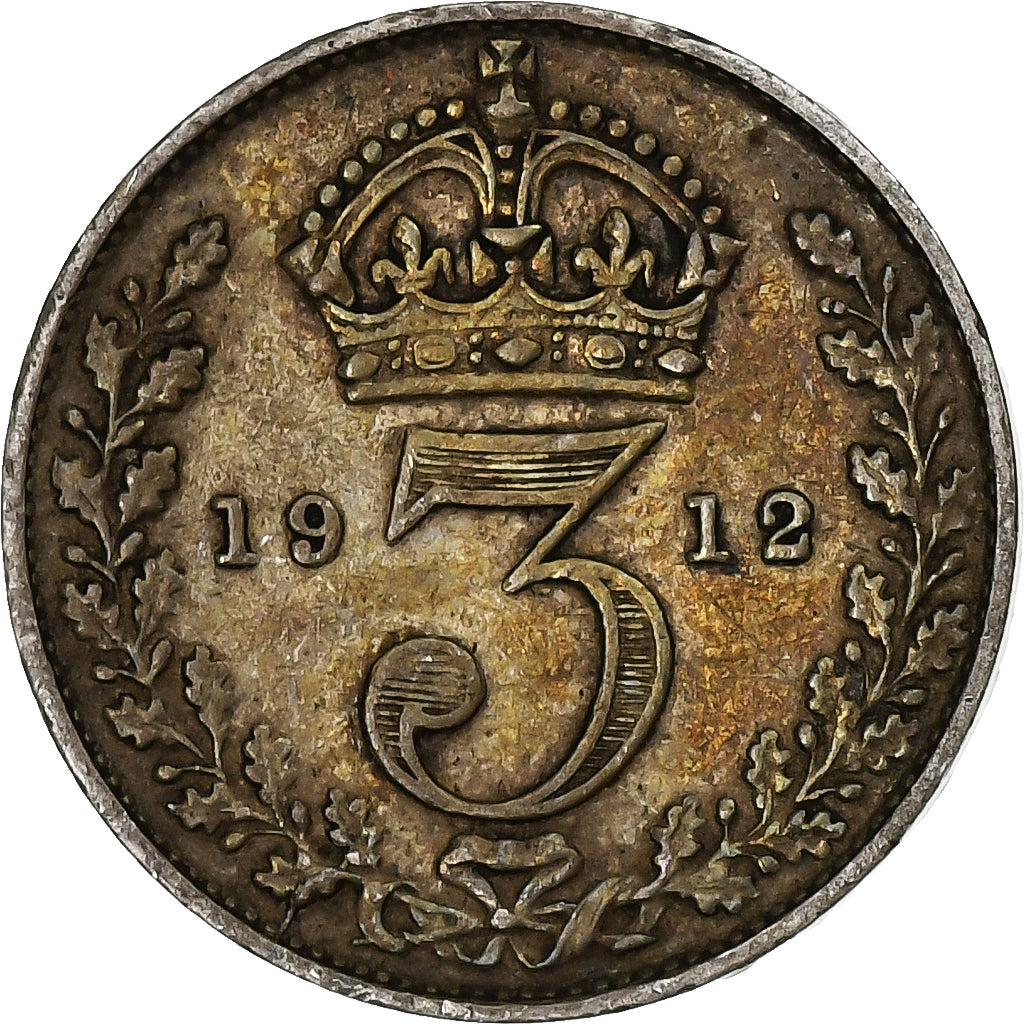 Gran Bretagna, George V, 3 Pence, 1912, London, Argento, MB