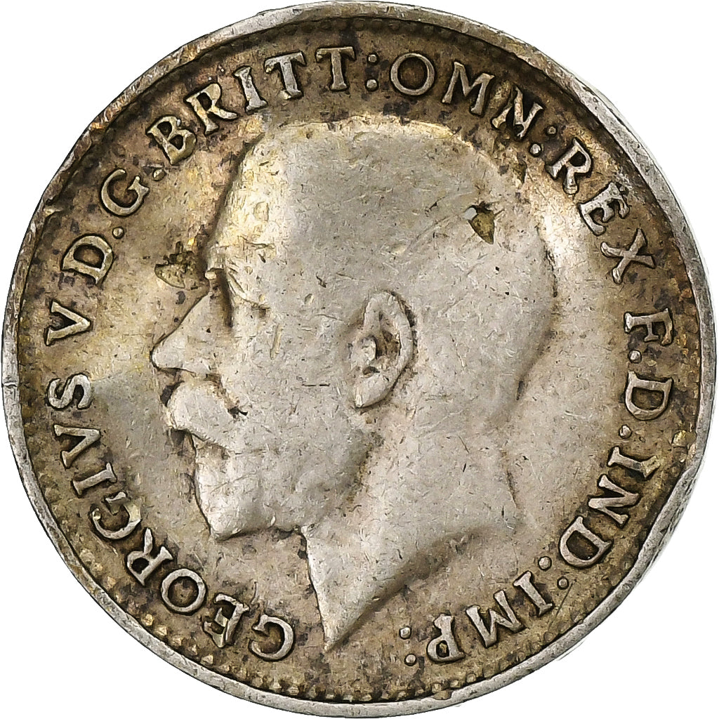 Grande-Bretagne, George V, 3 Pence, 1917, Londres, Argent, TB