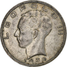 Belgien, Leopold III, 50 Francs, 1939, Brussels, Silber, S+