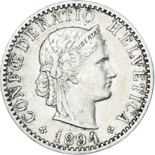 Münze, Schweiz, 20 Rappen, 1894