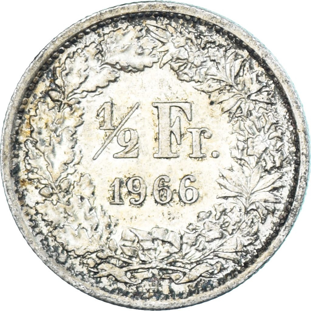 Moneda, Suiza, 1/2 Franc, 1966