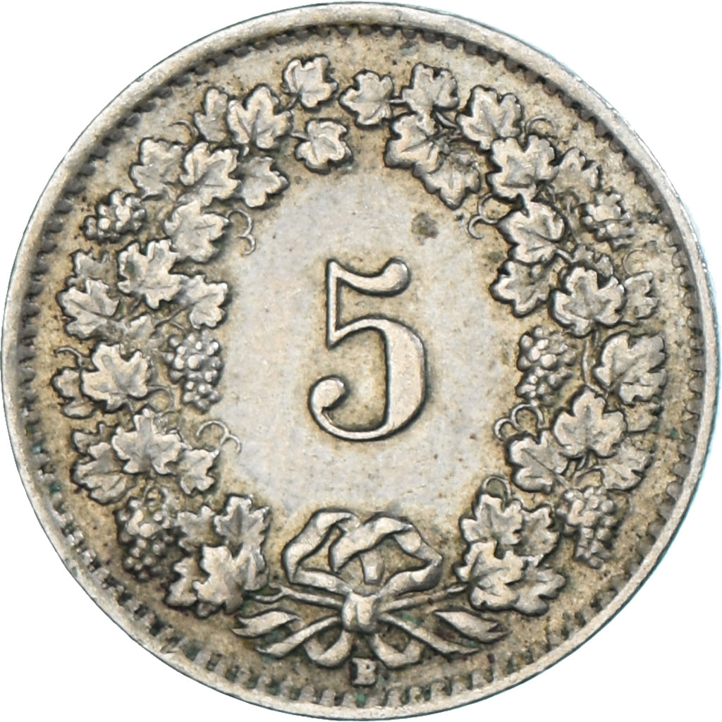 Sweden, 5 Rappen, 1955, Copper-nickel, EF(40-45)