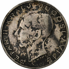 Yugoslavia, Petar II, 20 Dinara, 1938, Plata, BC+