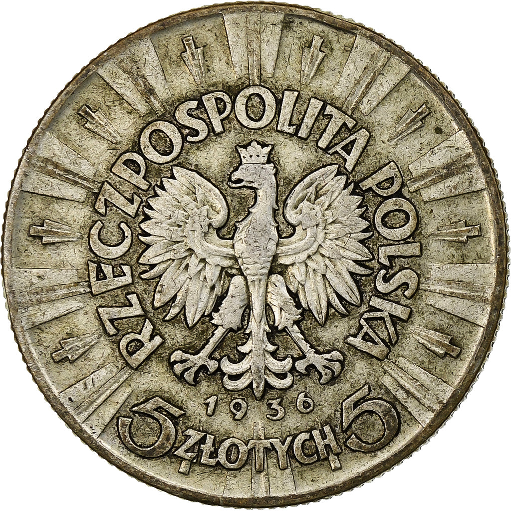 Polen, 5 Zlotych, 1936, Warsaw, Silber, S