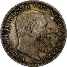 Kingdom of Württemberg, William II, 3 Mark, 1909, Stuttgart, Silber, SS