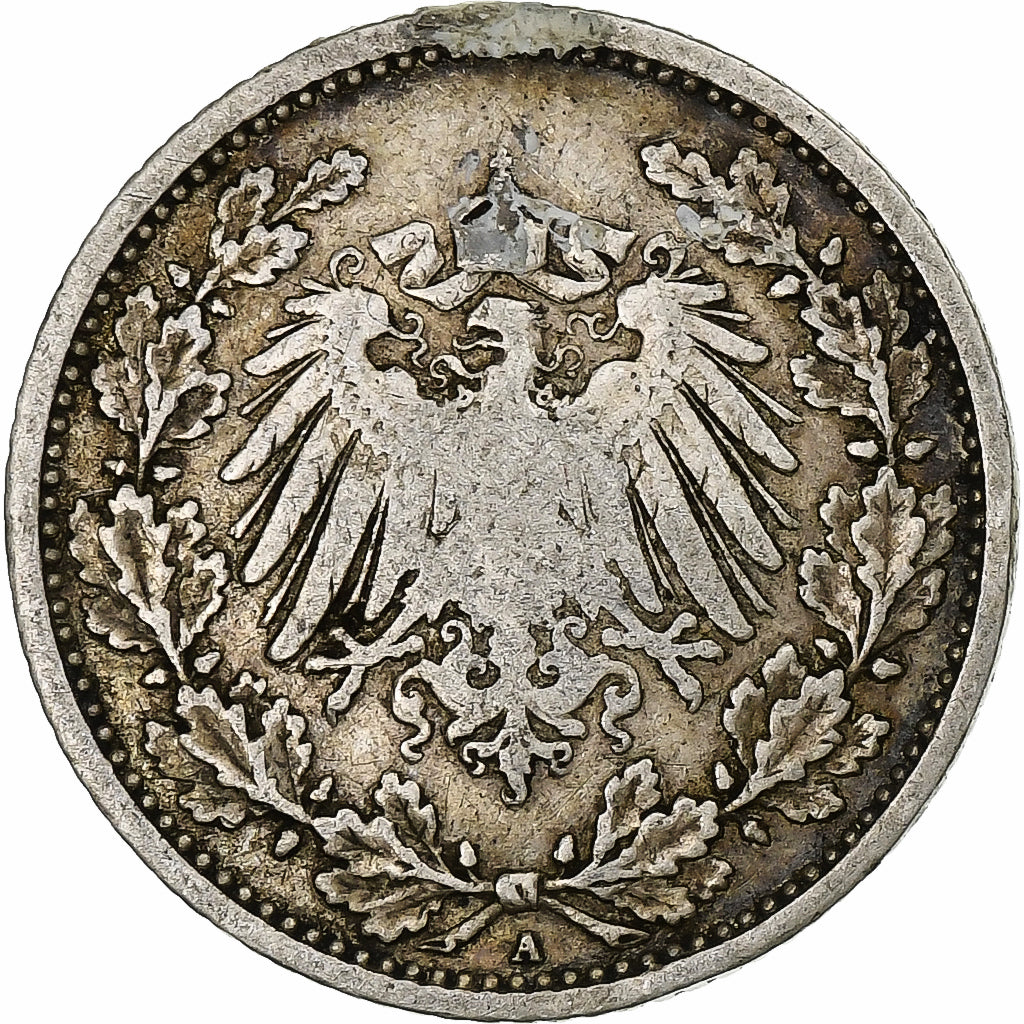 Germany, Wilhelm II, 1/2 Mark, 1905, Berlin, Silver, VF(30-35)
