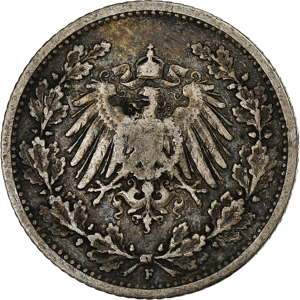 Germany, Wilhelm II, 1/2 Mark, 1906, Stuttgart, Silver, VF(20-25)