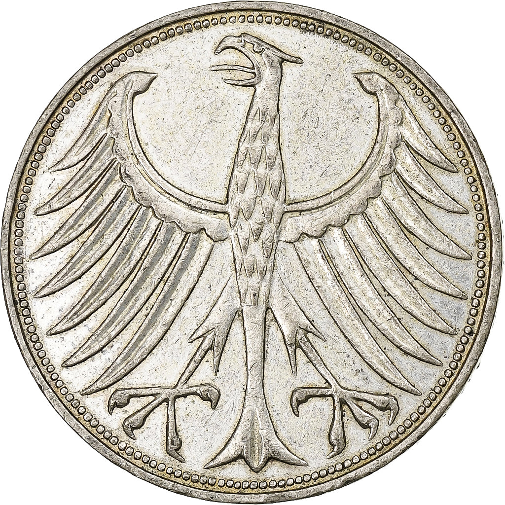Federal Republic of Germany, 5 Mark, 1966, Hamburg, Silver, AU(50-53)
