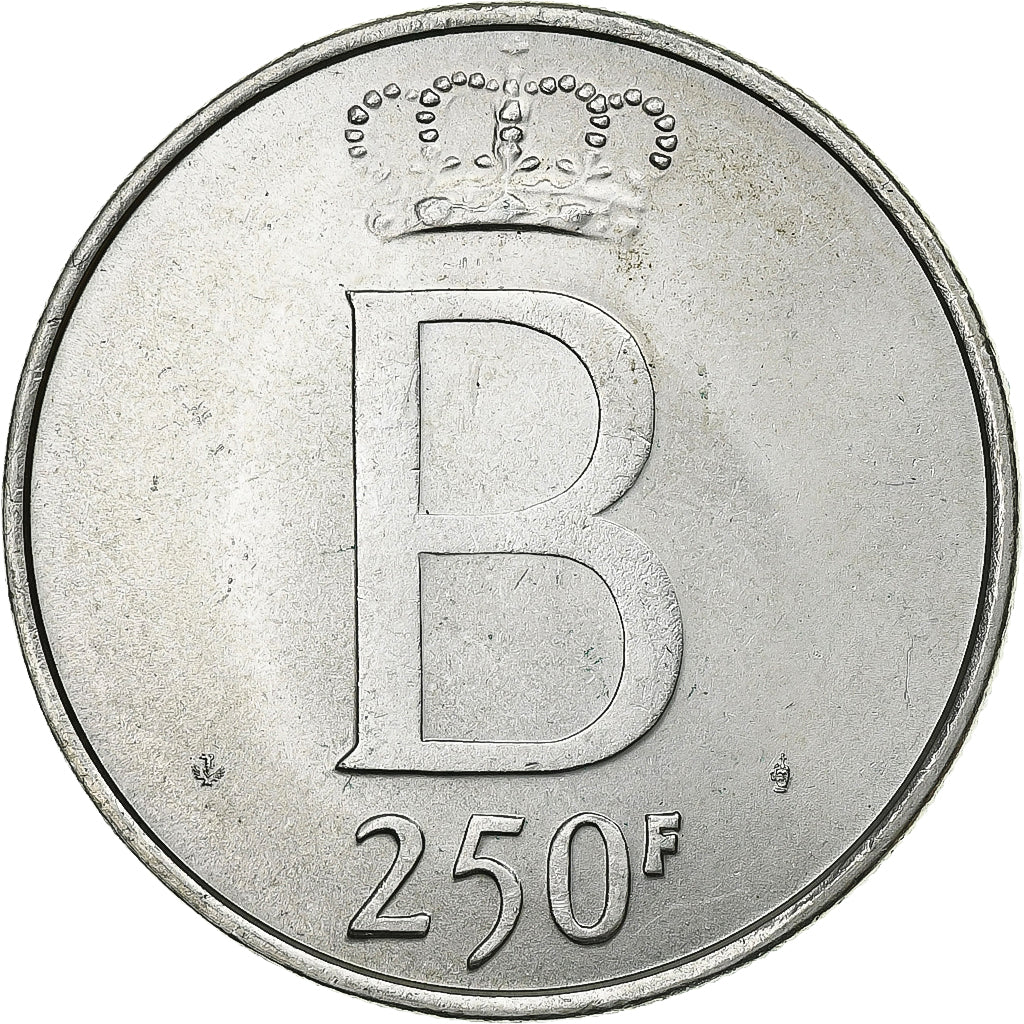 België, Baudouin I, 250 Francs, 1976, Brussels, Zilver, PR+