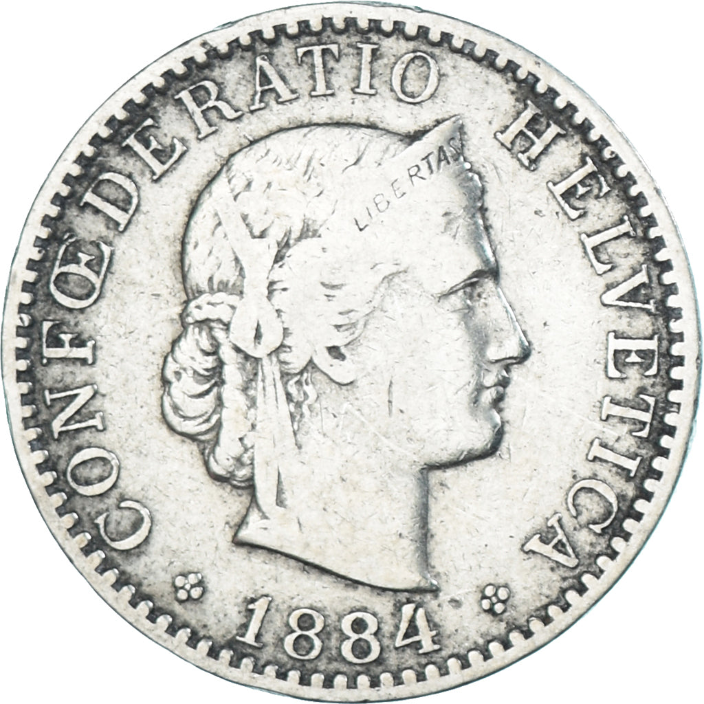 Moneda, Suiza, 20 Rappen, 1884