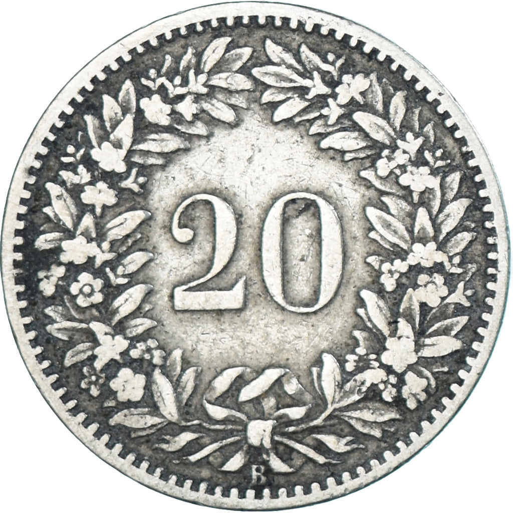 Moneda, Suiza, 20 Rappen, 1884