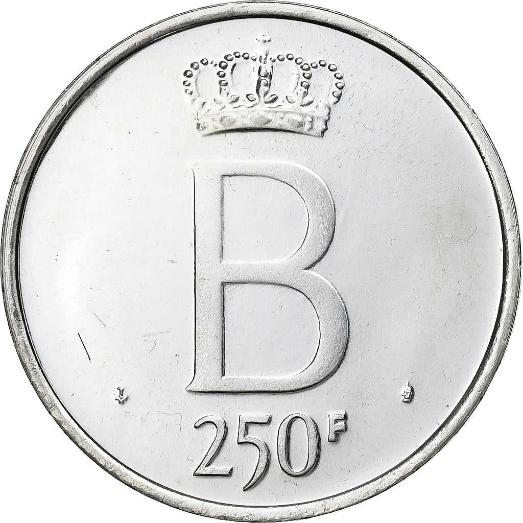 Belgio, Baudouin I, 250 Francs, 1976, Brussels, BU, Argento, SPL