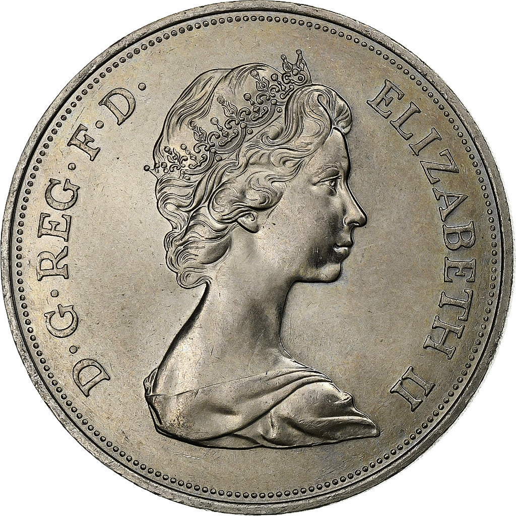 Gran Bretaña, Elizabeth II, 25 New Pence, Silver Wedding, 1972, Llantrisant