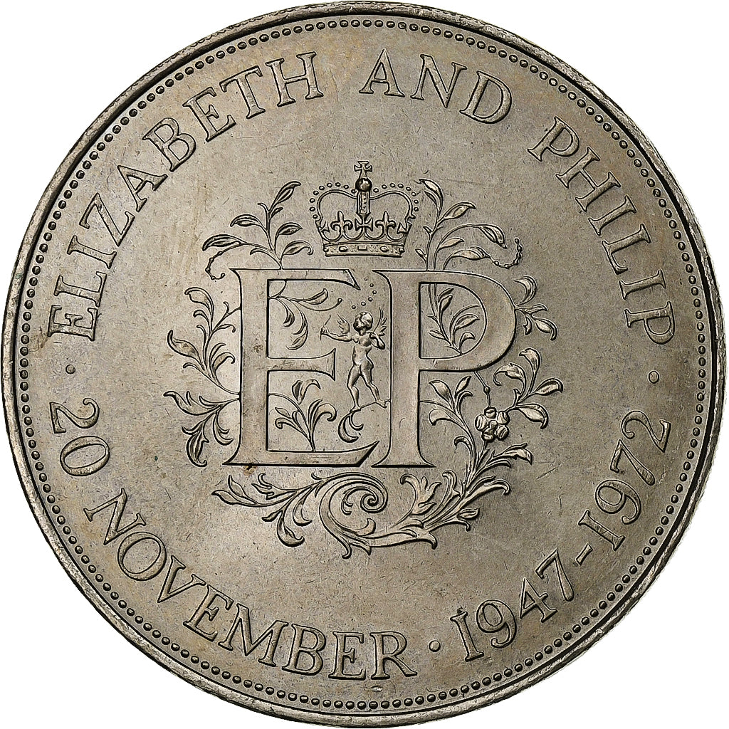 Gran Bretaña, Elizabeth II, 25 New Pence, Silver Wedding, 1972, Llantrisant