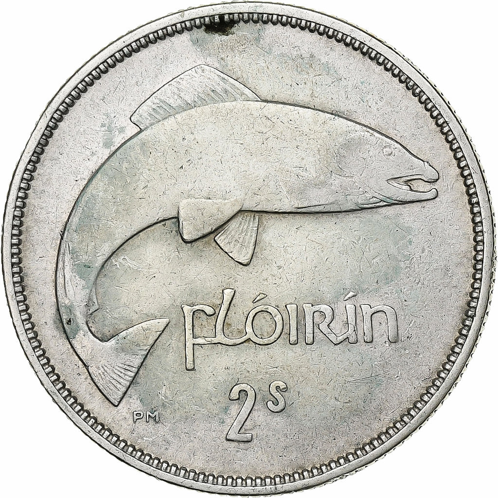 Irlanda, Florin, Two Shillings, 1935, London, Prata, AU(55-58)