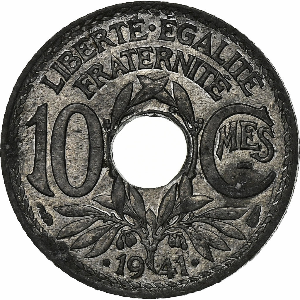 Francia, 10 Centimes, Lindauer, 1941, Paris, Zinco, BB+