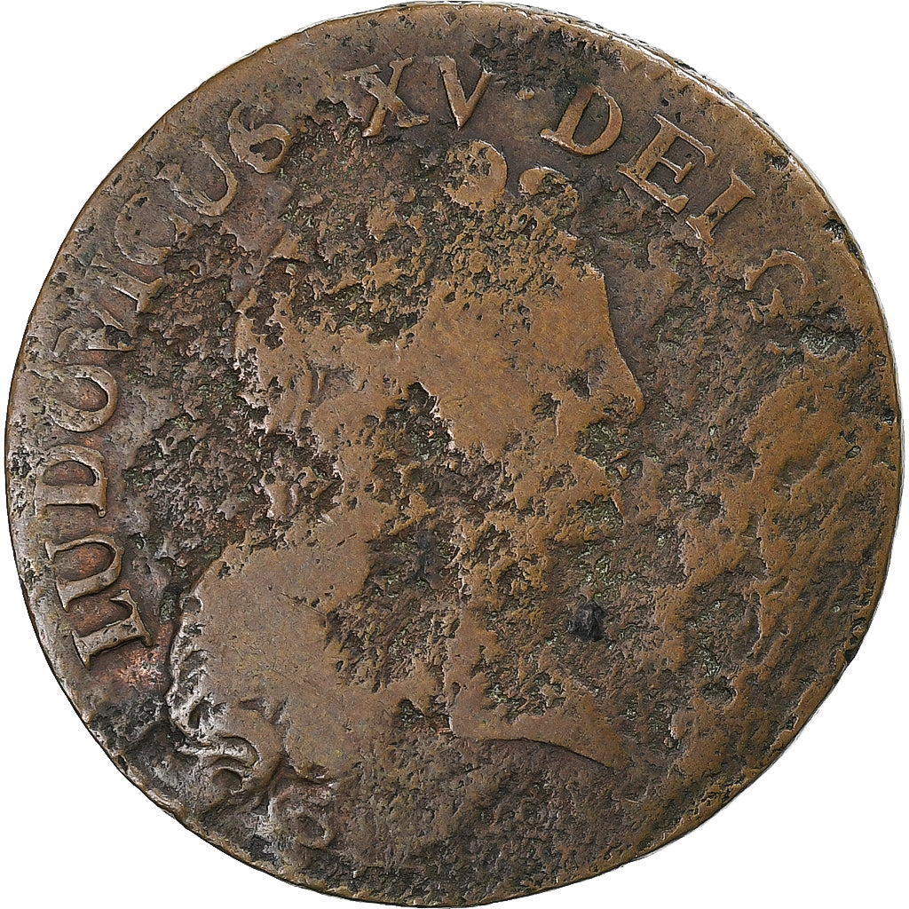 Frankreich, Louis XV, 1/2 Sol au buste enfantin, 1721, Paris, Kupfer, SGE+