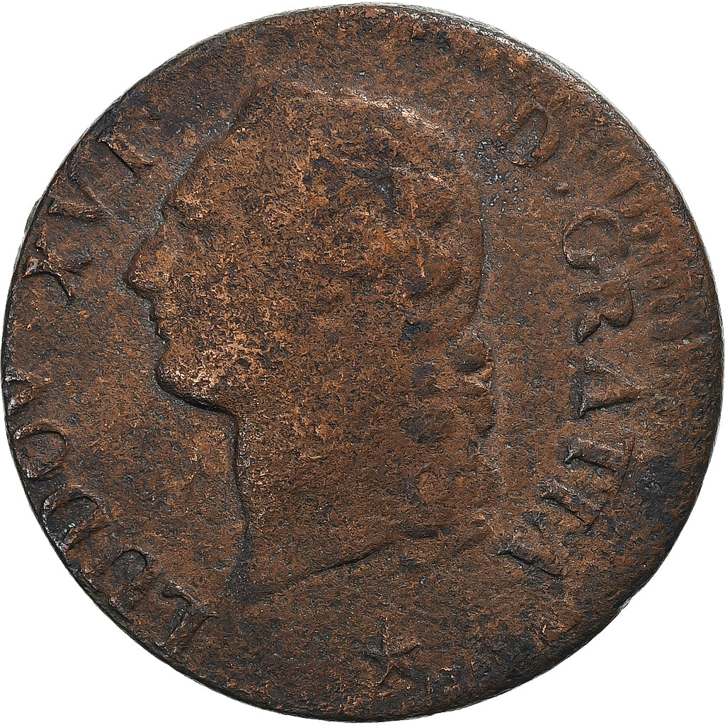 França, Louis XVI, Sol, 1783, Lille, Cobre, VF(20-25)