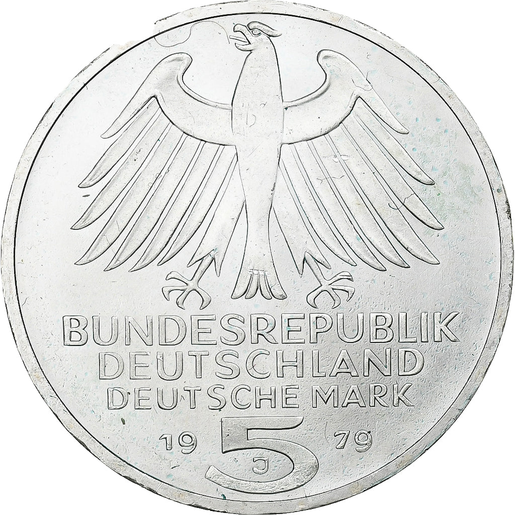 Allemagne, 5 Deutsche Mark, Institut archéologique allemand, 1979, Hambourg