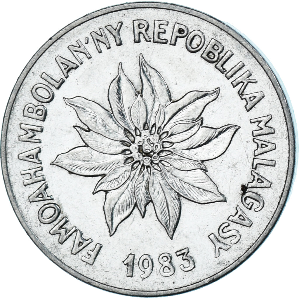 Munten, Madagascar, 5 Francs, Ariary, 1983