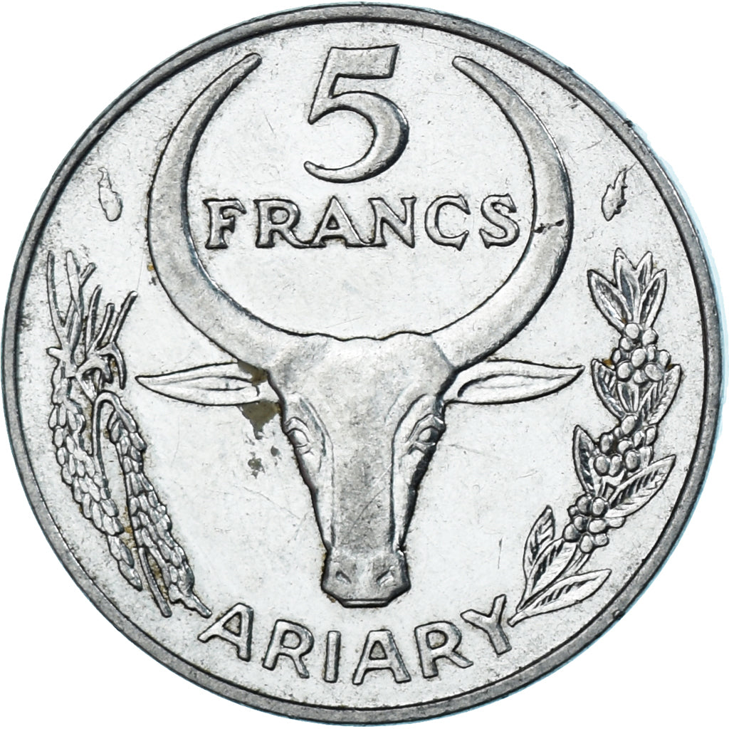 Munten, Madagascar, 5 Francs, Ariary, 1983