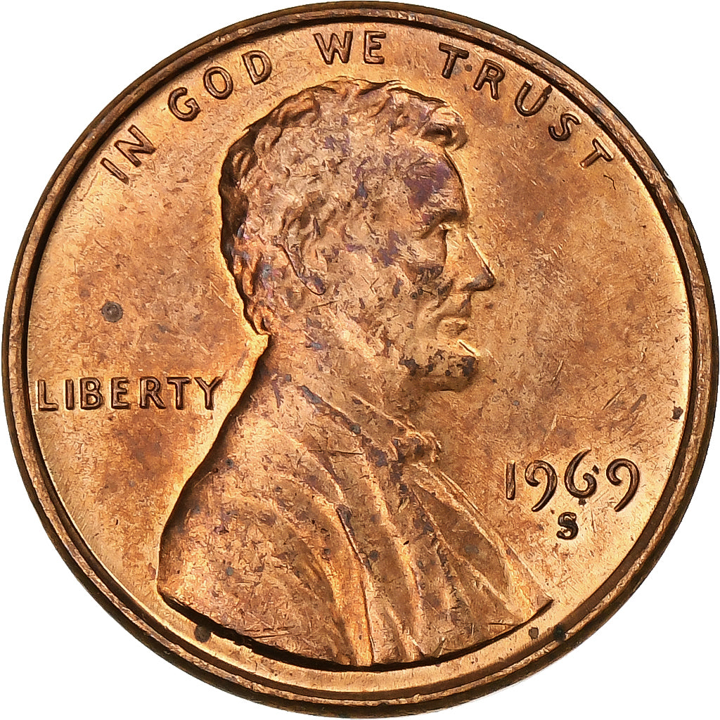 Vereinigte Staaten, Cent, Lincoln, 1969, San Francisco, Kupfer, SS+