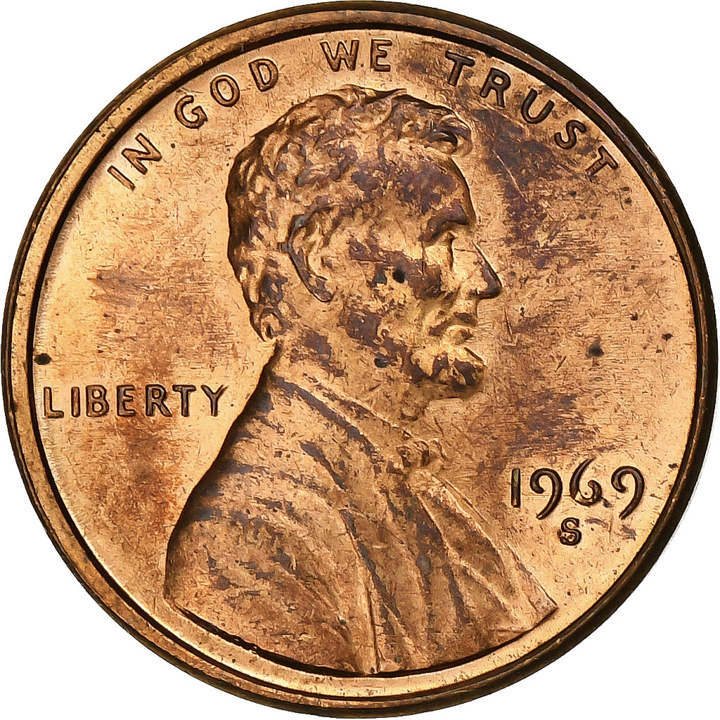 Verenigde Staten, Cent, Lincoln, 1969, San Francisco, Koper, ZF+