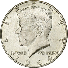 United States, Half Dollar, Kennedy, 1964, Denver, Silver, AU(55-58)