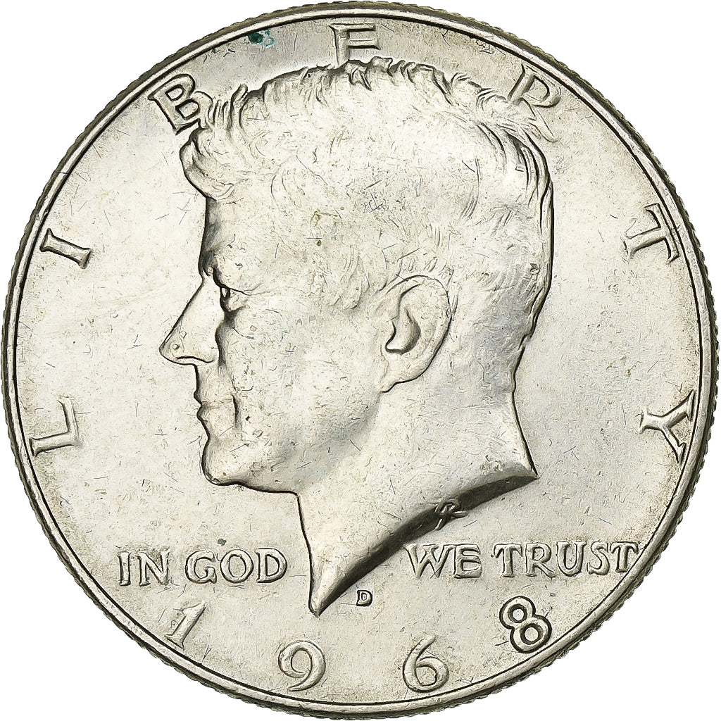 Stati Uniti, Half Dollar, Kennedy, 1968, Denver, Argento, SPL-