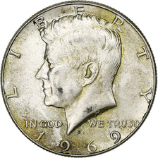 Stati Uniti, Half Dollar, Kennedy, 1969, Denver, Argento, SPL-