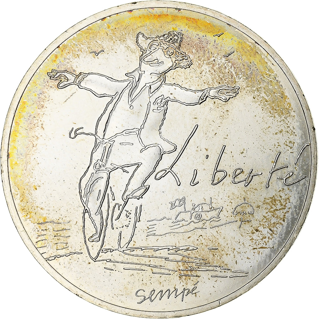 França, 10 Euro, Sempé - Été - Liberté, 2014, MDP, Prata, AU(55-58)