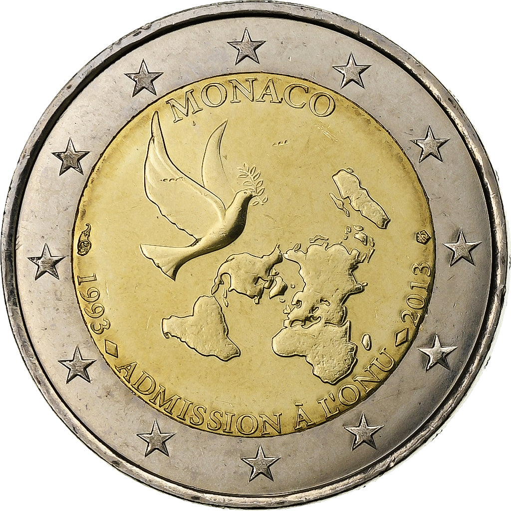 Monaco, Albert II, 2 Euro, Admission to the United Nations, 2013, MDP