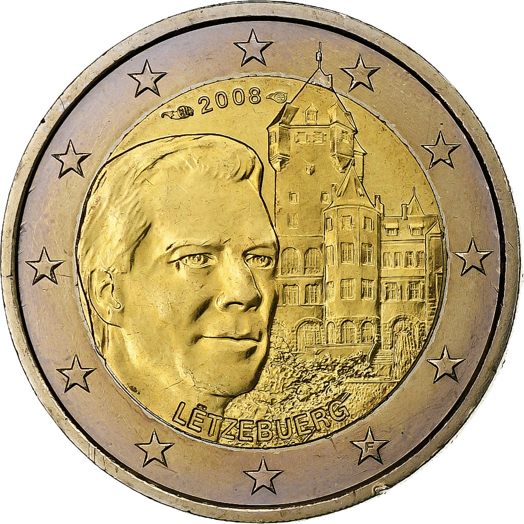 Lussemburgo, 2 Euro, Palais grand-ducal, 2008, MDP, Bi-metallico, SPL