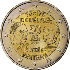 Frankreich, 2 Euro, Élysée Treaty, 2013, MDP, Bi-Metallic, UNZ