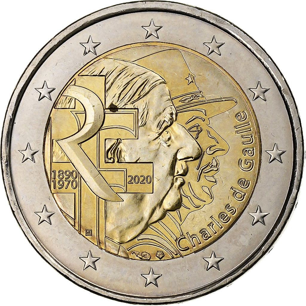 Frankreich, 2 Euro, Charles De Gaulle, 2020, MDP, Bi-Metallic, UNZ