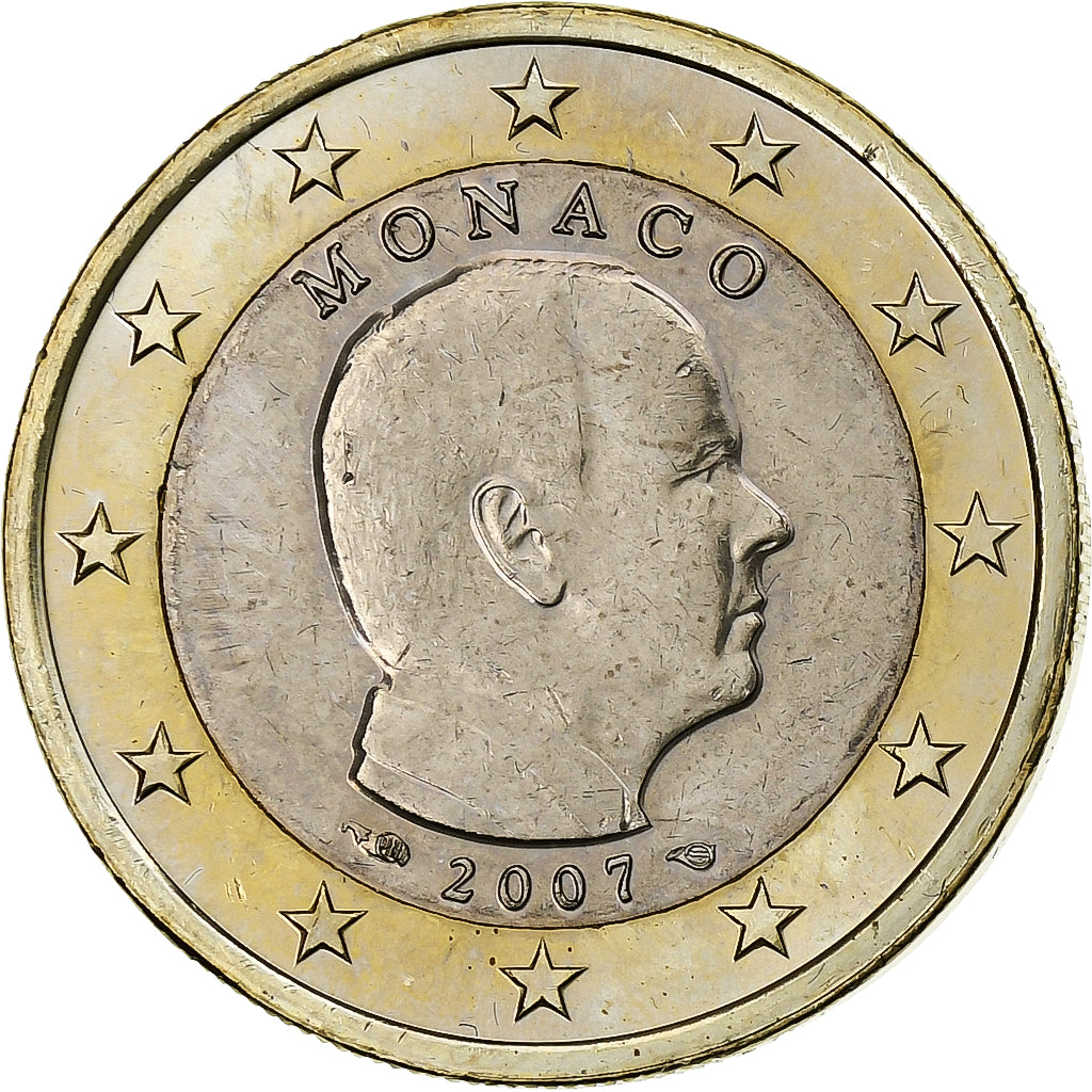 Monaco, Albert II, Euro, 2007, MDP, Bi-Metallic, MS(63)