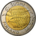 Finlandia, 5 Euro, Independence, 2007, Vantaa, Bimetaliczny, MS(63)