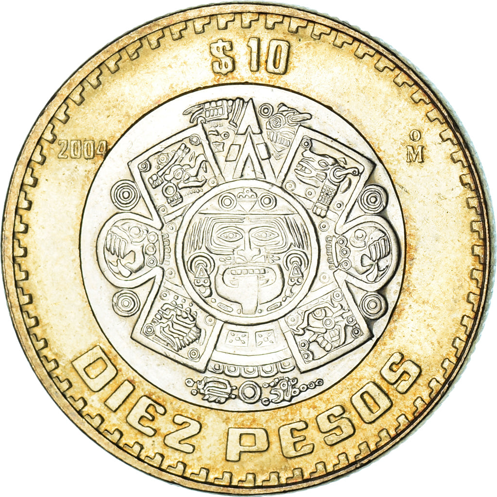 Moeda, México, 10 Pesos, 2004