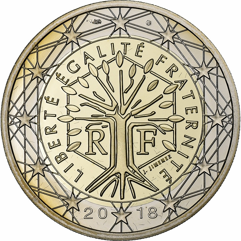 França, 2 Euro, Proof, 2018, MDP, Bimetálico, MS(65-70)