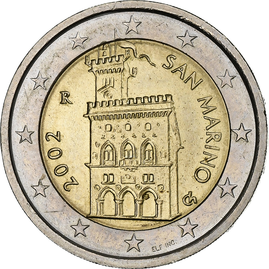 San Marino, 2 Euro, 2002, Rome, Bi-Metallic, SS+