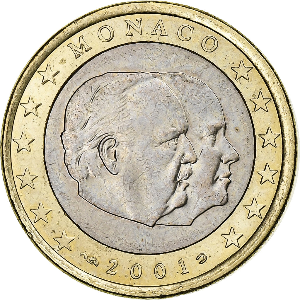 Monaco, Rainier III & Albert, Euro, 2001, MDP, Bi-Metallic, PR+