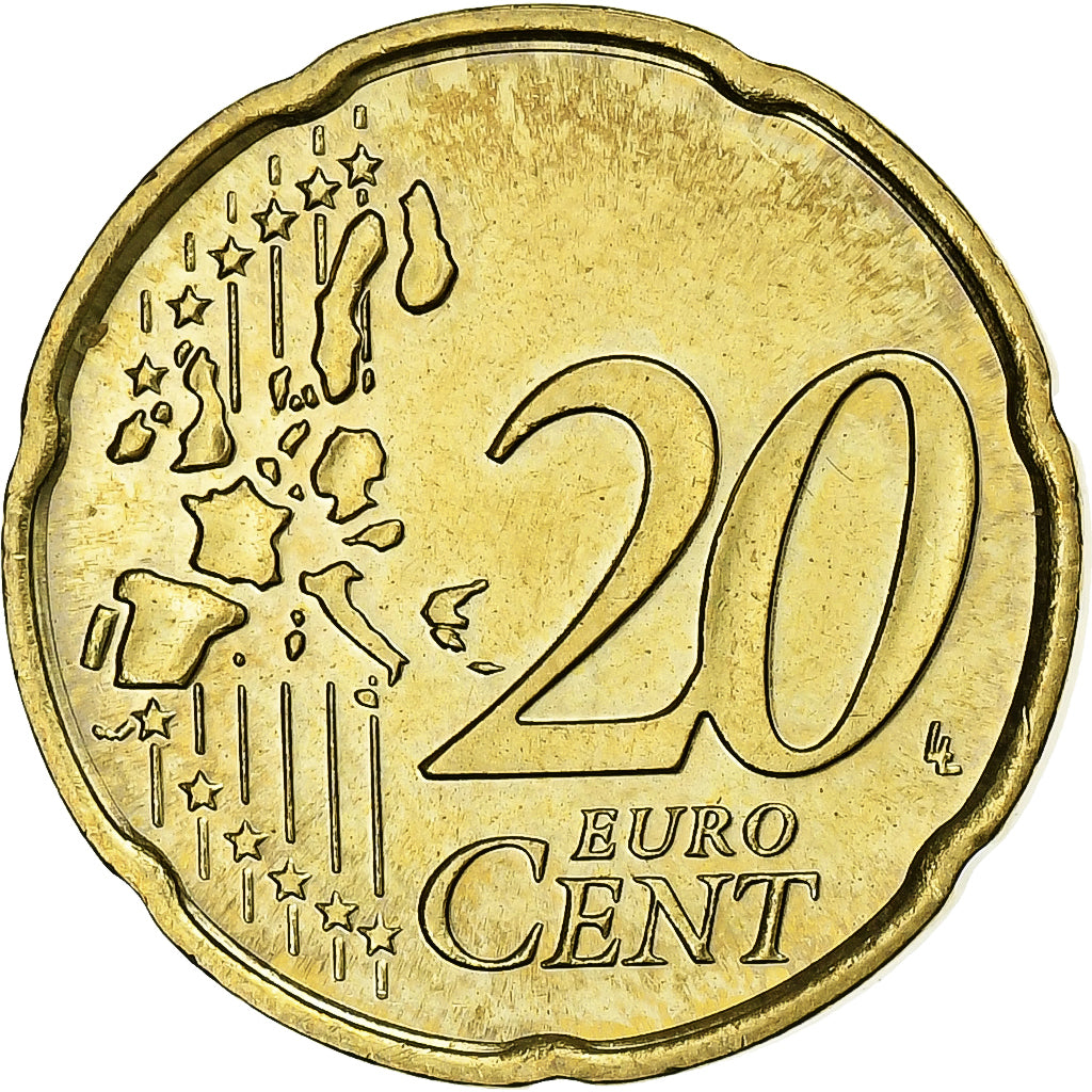 San Marino, 20 Centimes, 2002, Rome, Nordic gold, MS(60-62)