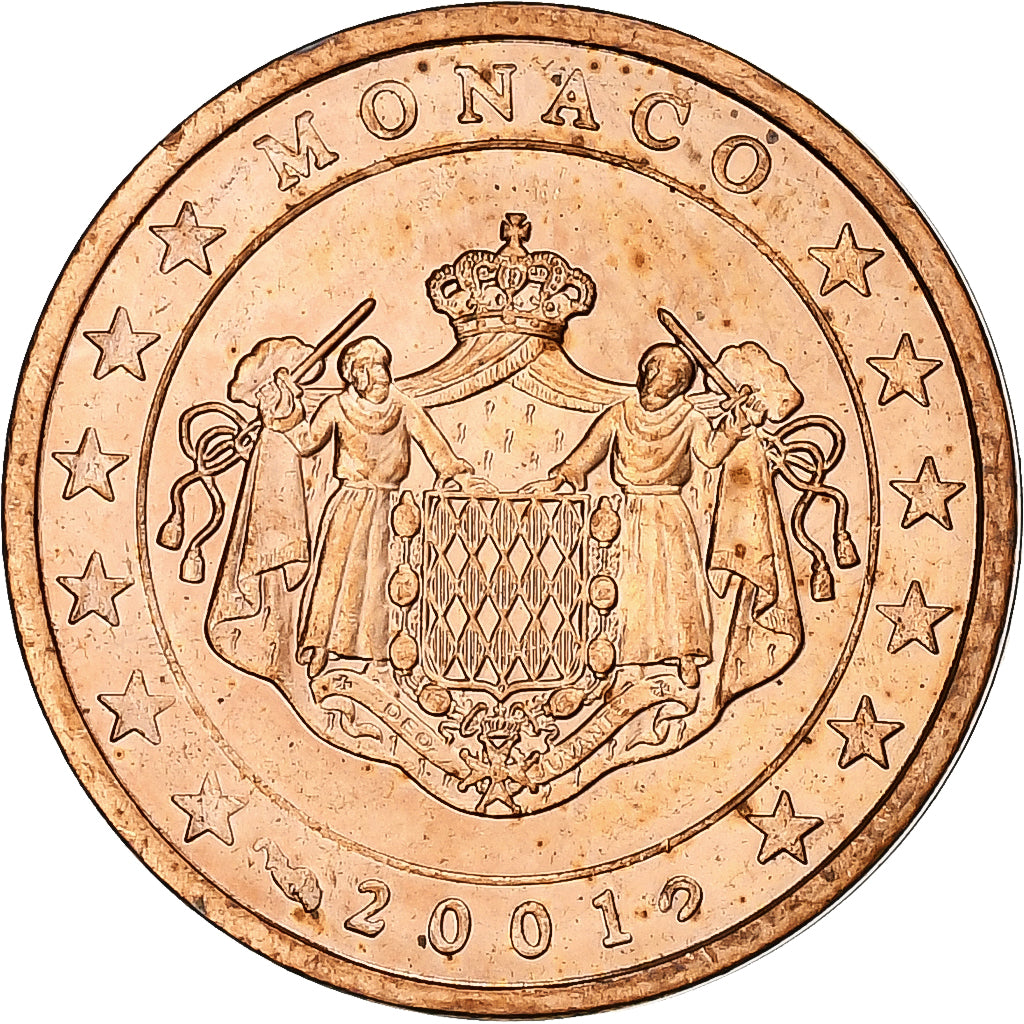 Monaco, 2 Centimes, 2001, MDP, Copper Plated Steel, PR+
