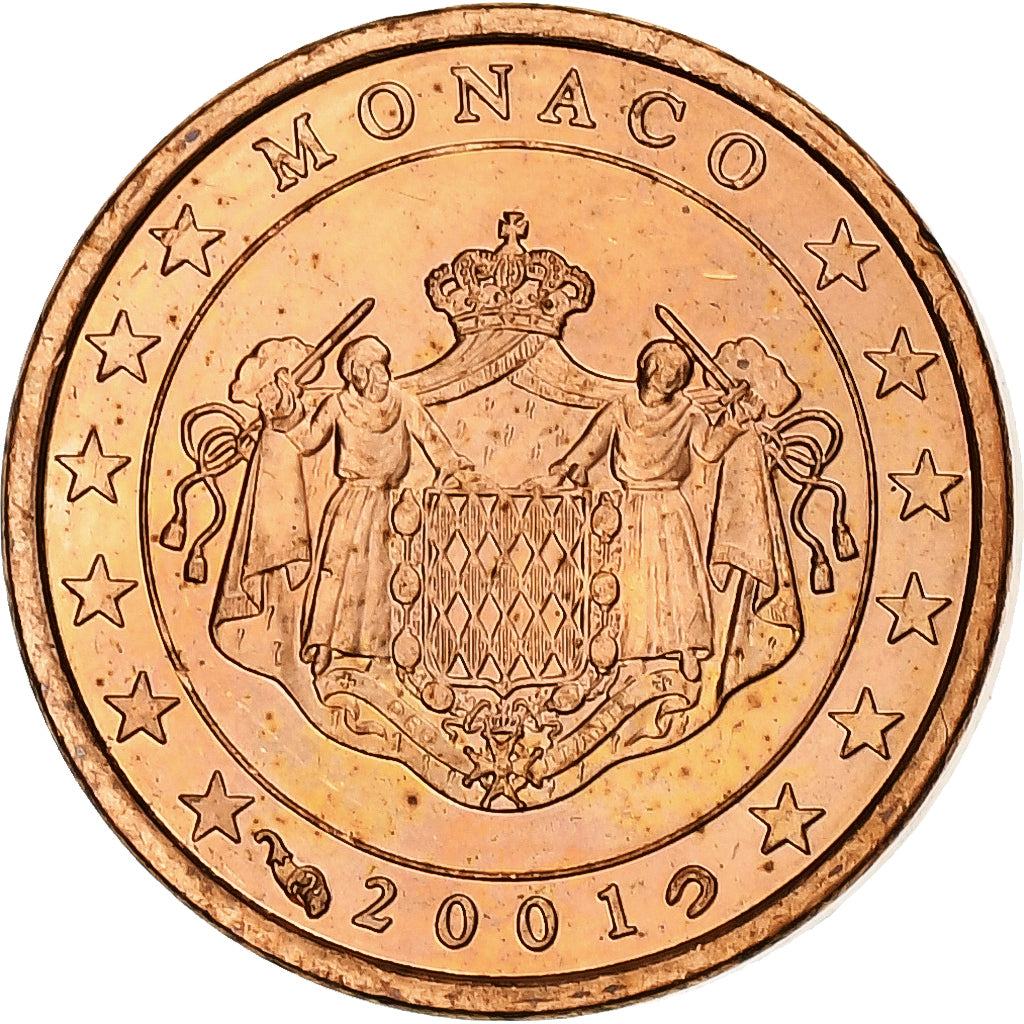 Monaco, Centime, 2001, MDP, Copper Plated Steel, PR+