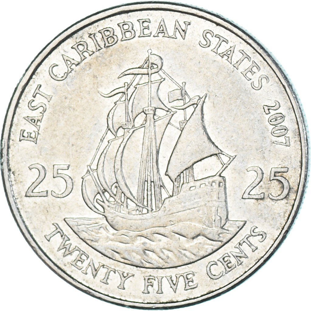 Coin, East Caribbean States, 25 Cents, 2007