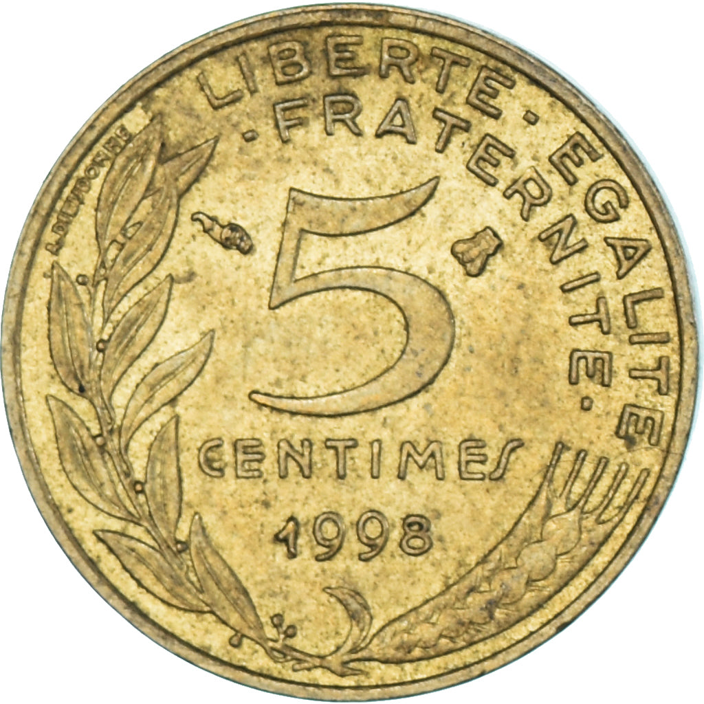Coin, France, 5 Centimes, 1998