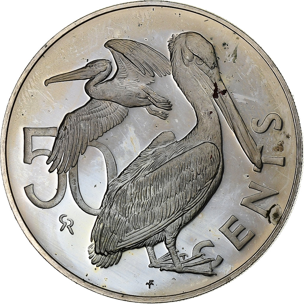 Virgin Islands, Elizabeth II, 50 Cents, Brown Pelican, 1973, Franklin Mint